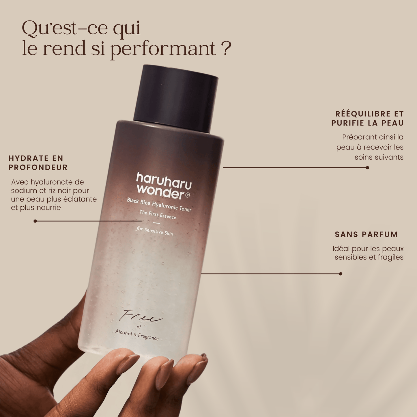 Tonique hyaluronique au riz noir sans parfum de la marque Haruharu WONDER